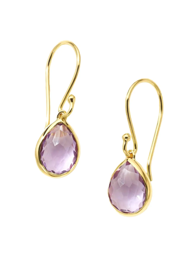 Shop Ippolita Women's Rock Candy 18k Green Gold & Amethyst Teeny Teardrop Earrings In Purple
