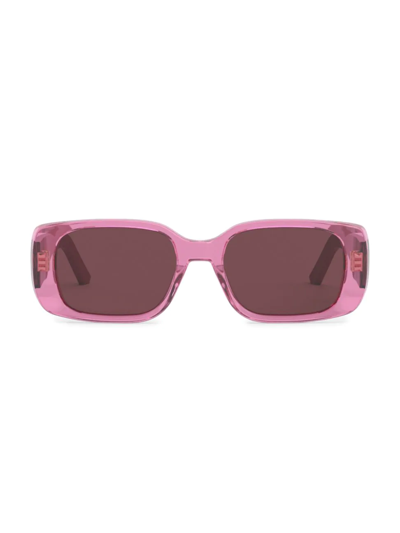 Shop Dior Wil 53mm Rectangular Sunglasses In Pink