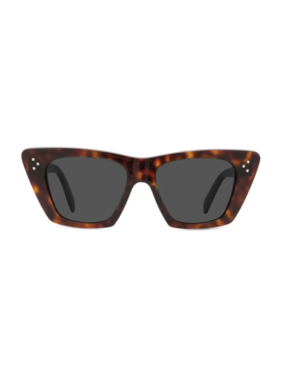 Shop Celine Women's 51mm Cat Eye Sunglasses In Dark Havana