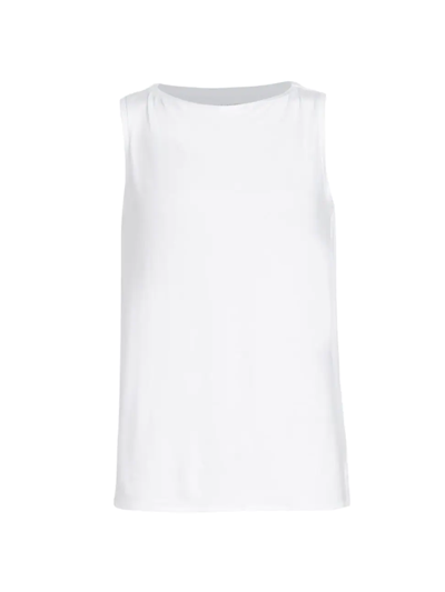 Shop Majestic Women's Soft-touch Boatneck Tank Top In Blanc