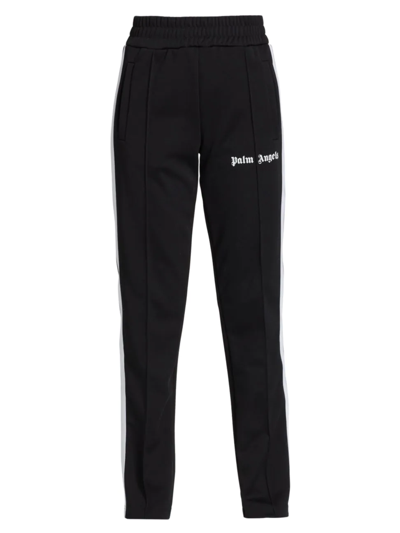 Shop Palm Angels Women's Classic Striped Track Logo Pants In Black White