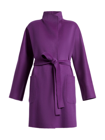 Shop Marina Rinaldi Women's Tibet Wool Blend Coat In Purple