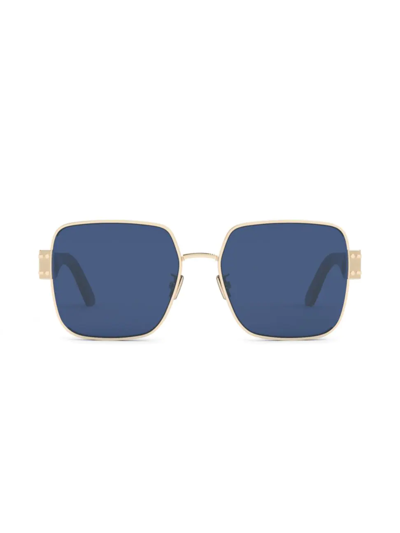 Shop Dior Women's Signature 60mm Square Sunglasses In Shiny Gold Blue