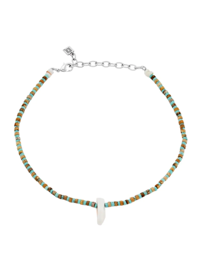 Shop Dannijo Women's Giulia Silvertone, Seed Bead, & Shell Pendant Necklace In Green