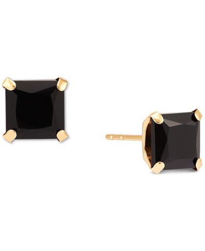 Macy's Onyx Stud Earrings In 14k Gold In Gold