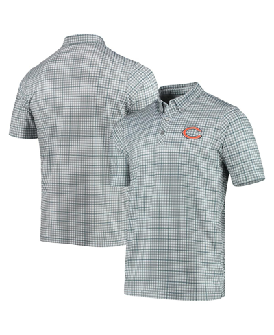 Shop Antigua Men's  Gray And Navy Chicago Bears Deliver Button-down Polo Shirt In Gray/navy