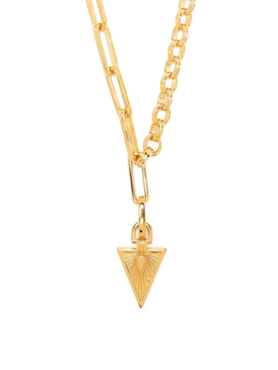 Shop Missoma Ridge Triangle Chain Necklace In Gold
