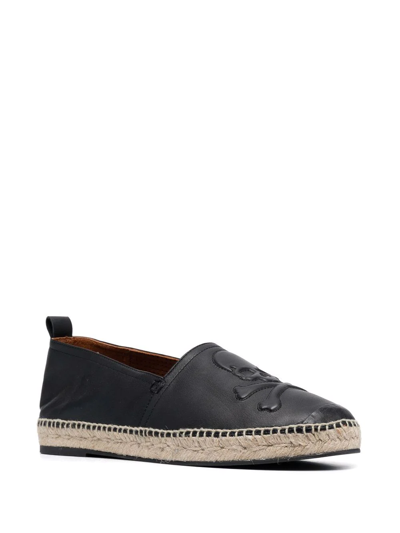 Shop Philipp Plein Skull Embossed Espadrilles In Schwarz