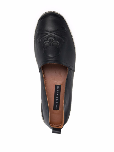 Shop Philipp Plein Skull Embossed Espadrilles In Schwarz