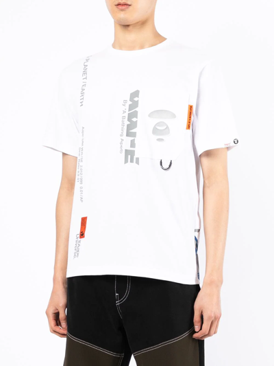 Shop Aape By A Bathing Ape Logo-print Short-sleeved T-shirt In Weiss
