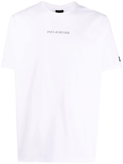 Shop Paul & Shark Logo-print T-shirt In Weiss