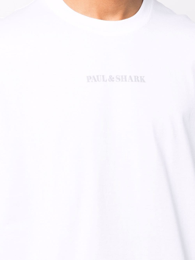 Shop Paul & Shark Logo-print T-shirt In Weiss