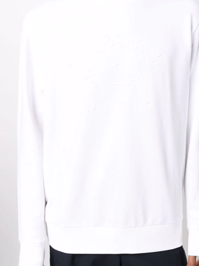 Shop Paul & Shark Debossed-logo Sweatshirt In Weiss