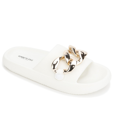 Kenneth Cole New York Women's Mello Chain Pool Slide Sandals Women's Shoes  In White | ModeSens