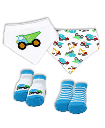 Shop Tendertyme Baby Boys And Girls Trucks Accessory, 4 Piece Set In Aqua And White