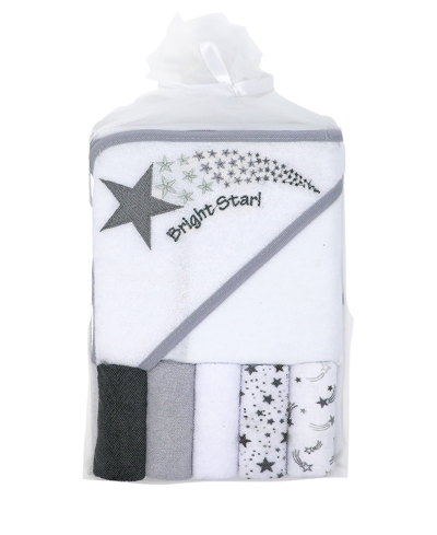 Shop Amor Bebe Baby Boys And Girls Bath Towel And Washcloth, 6 Piece Set In White And Gray