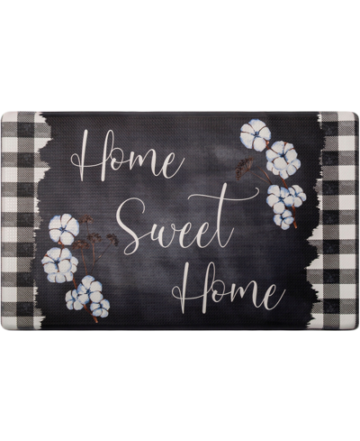 Shop Global Rug Designs Cheerful Ways Home Sweet Home Checkered 1'8" X 3' Area Rug In Black