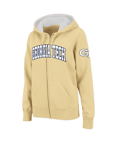 Shop Colosseum Women's Stadium Athletic Gold Georgia Tech Yellow Jackets Arched Name Full-zip Hoodie