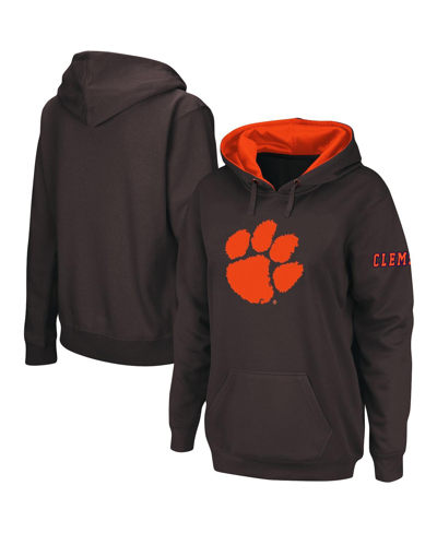Shop Stadium Athletic Women's Charcoal Clemson Tigers Big Logo Pullover Sweatshirt