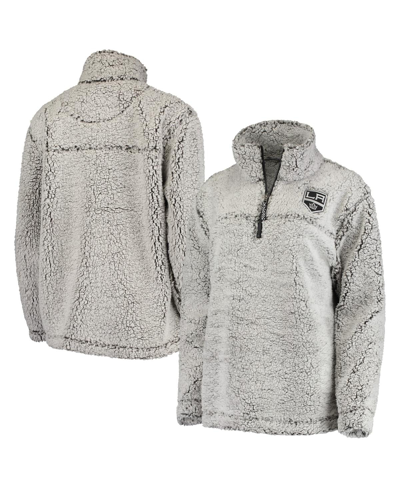 G-iii 4her By Carl Banks Women's  Gray Los Angeles Kings Sherpa Quarter-zip Pullover Jacket In Gray
