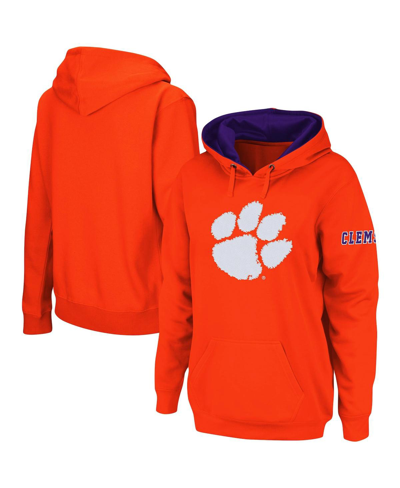 Shop Stadium Athletic Women's Orange Clemson Tigers Big Logo Pullover Sweatshirt