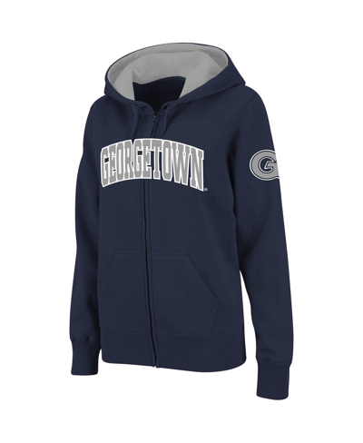 Shop Colosseum Women's Stadium Athletic Navy Georgetown Hoyas Arched Name Full-zip Hoodie