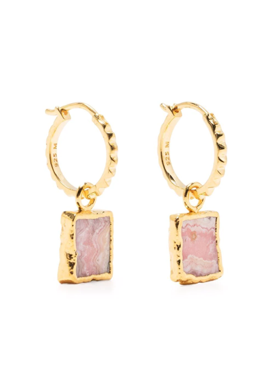 Shop Missoma Mini Pyramid Charm Hoop Earrings In Gold