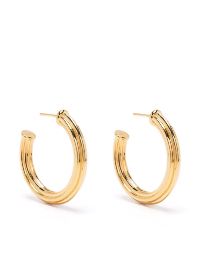 Shop Missoma Large Ridge Hoop Earrings In Gold