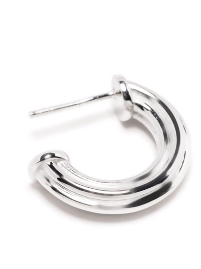 Shop Missoma Medium Ridge Hoop Earrings In Silver