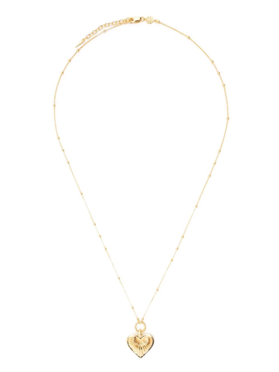 Shop Missoma Ridge Heart Charm Necklace In Gold