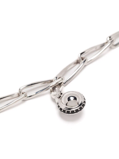 Shop Missoma Pave Sphere Twisted-link Bracelet In Silver