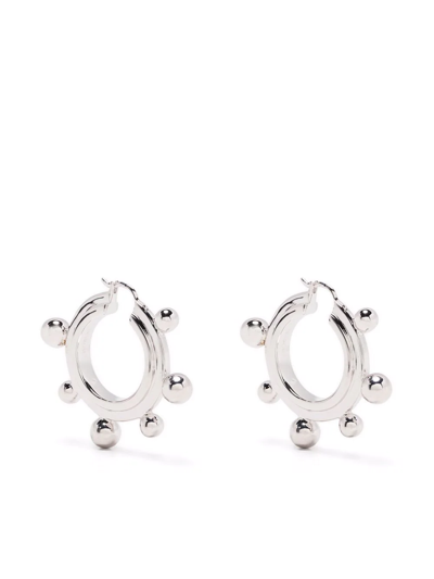 Shop Missoma Medium Sphere Hoop Earrings In Silver
