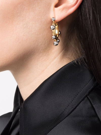 Shop Missoma Two-tone Medium Sphere Hoop Earrings In Gold