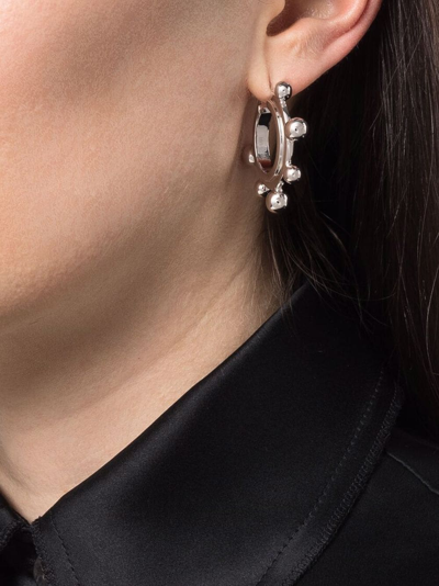 Shop Missoma Medium Sphere Hoop Earrings In Silver