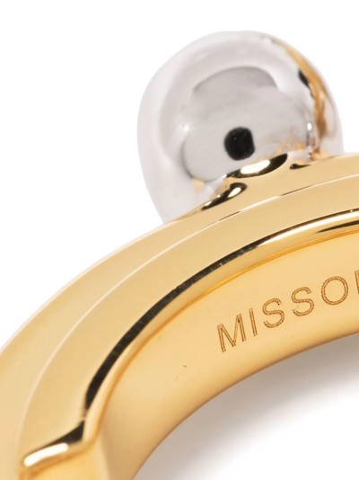 Shop Missoma Two-tone Medium Sphere Hoop Earrings In Gold