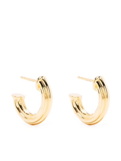 Shop Missoma Medium Ridge Hoop Earrings In Gold