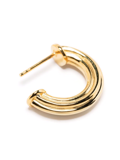 Shop Missoma Medium Ridge Hoop Earrings In Gold