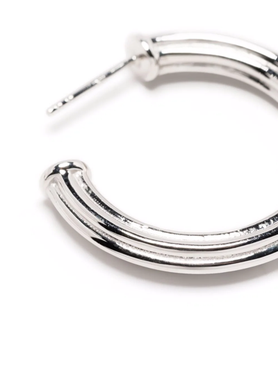 Shop Missoma Large Ridge Hoop Earrings In Silver