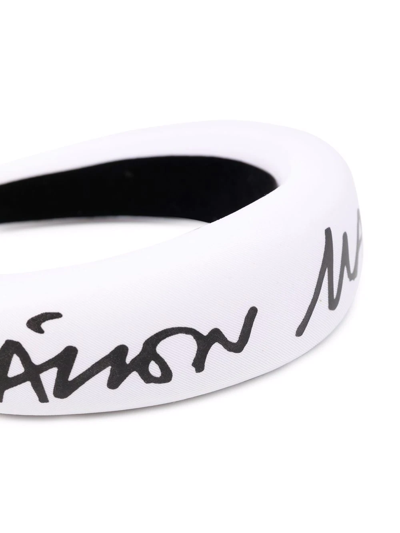 Shop Mm6 Maison Margiela Logo-print Padded Headband In White