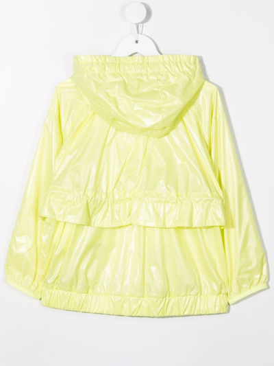 Shop Moncler Lightweight Hooded Rain Jacket In Yellow