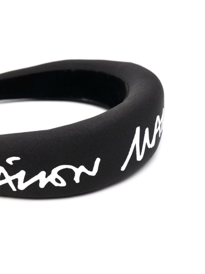 Shop Mm6 Maison Margiela Logo-print Padded Headband In Black