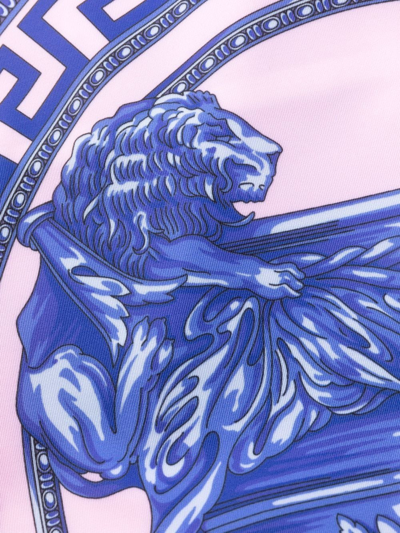 Versace Greek Key-print Swimsuit In Pink