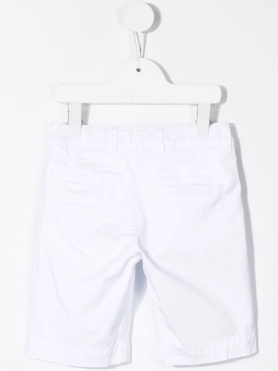 Shop Fay Side-stripe Chino Shorts In White