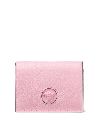 Shop Versace Compact Wallet In Pink
