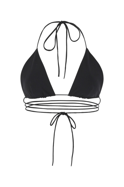 Shop Magda Butrym Black Stretch Nylon Triangle Bikini Top  Black  Donna 38f