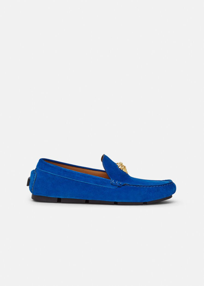 Shop Versace Suede Loafers, Male, Royal Blue, 40
