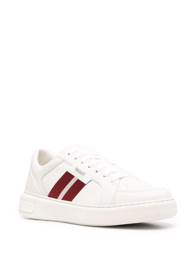 Shop Bally Side Stripe Detail Sneakers In Weiss