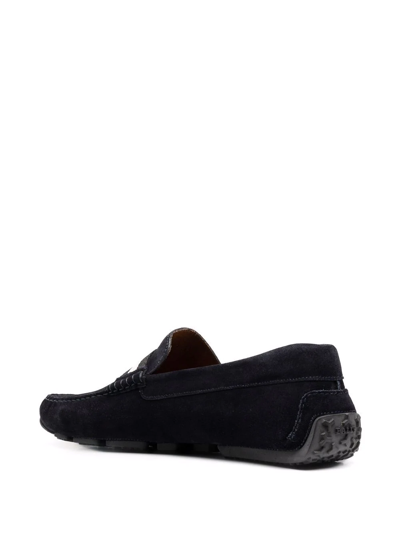 Bally Stripe Pattern Loafers In Blau