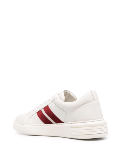 Shop Bally Side Stripe Detail Sneakers In Weiss
