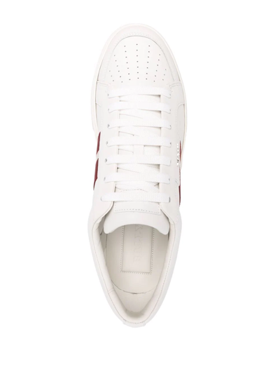 Shop Bally Side Stripe Detail Sneakers In Weiss